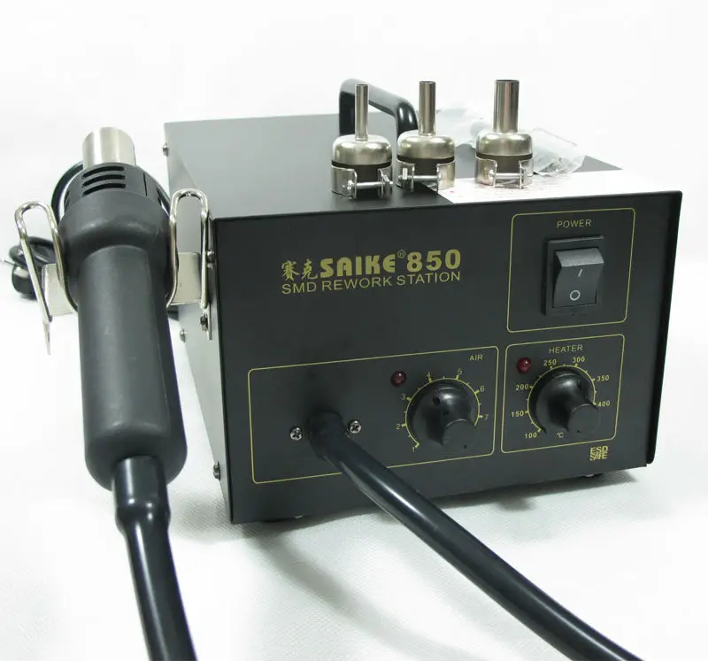 Паяльная станция SAIKE 850 с пистолетом горячего воздуха для распайки горячим