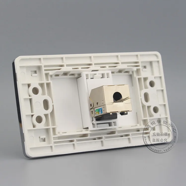 

120MM Wall Socket Plate One Port Gigabit Shield CAT6 LAN Faceplate Outlet Adapter