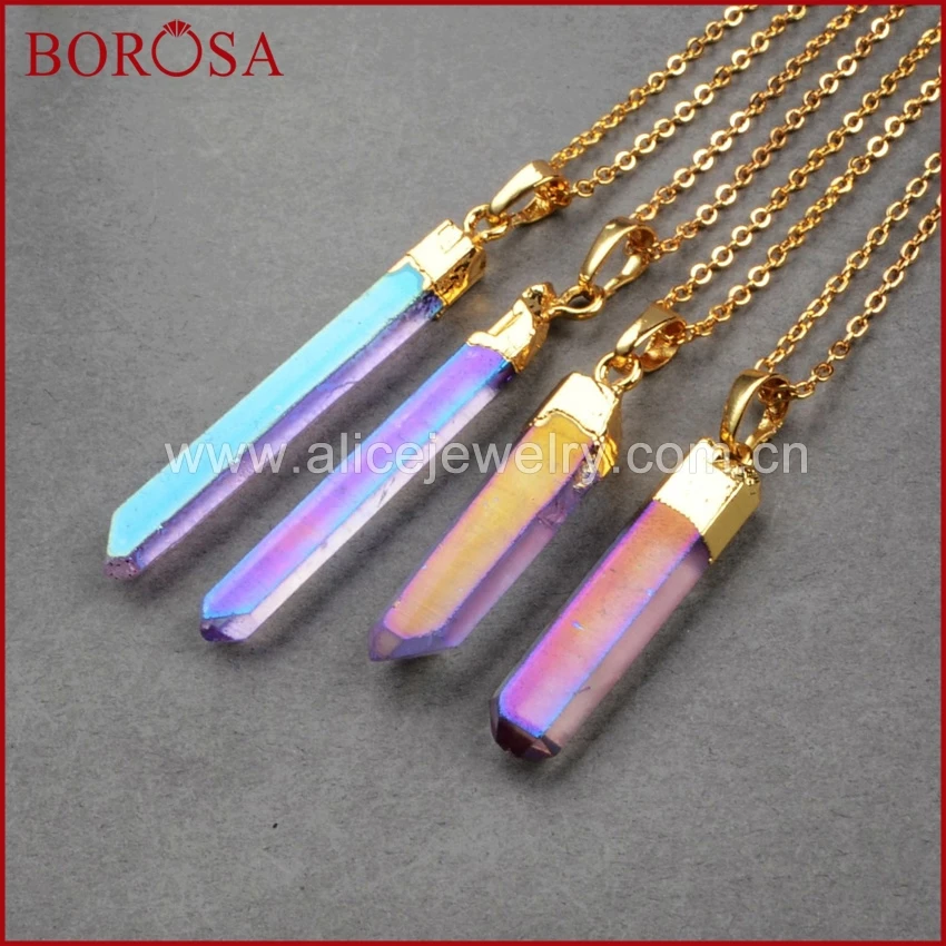 BOROSA 10 шт. новые подвесные бусины с кристаллами ауры друзные Подвески фиолетовый