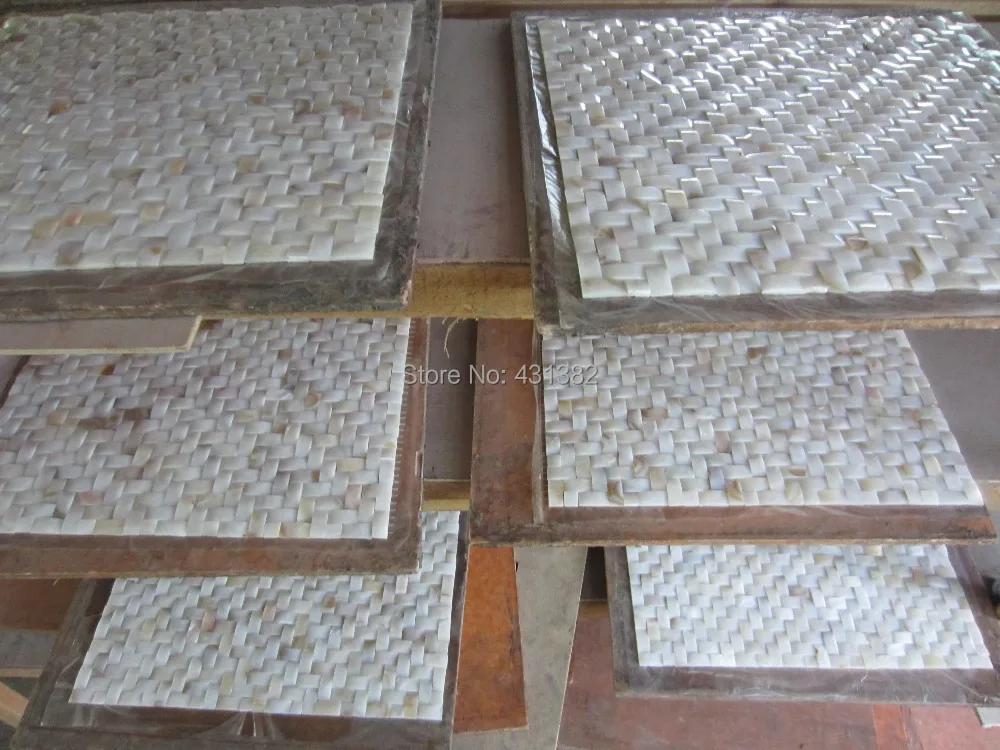 Объемные обои в форме арки мозаичная плитка жемчужная черепица Настенная