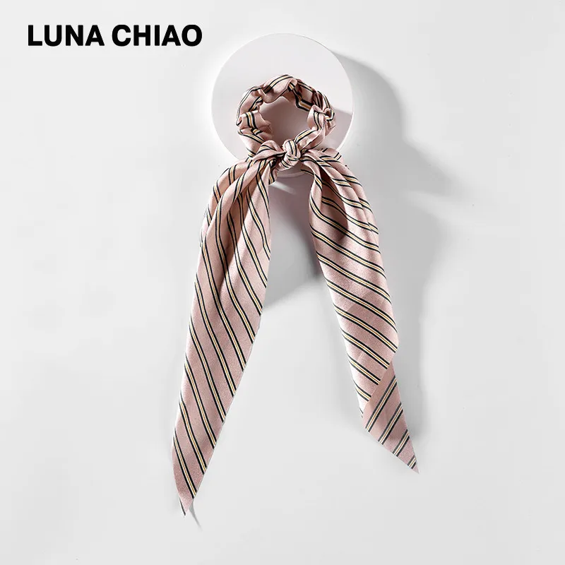 LUNA CHIAO модный акриловый тканевый шарф держатель для хвоста полосатые банданы