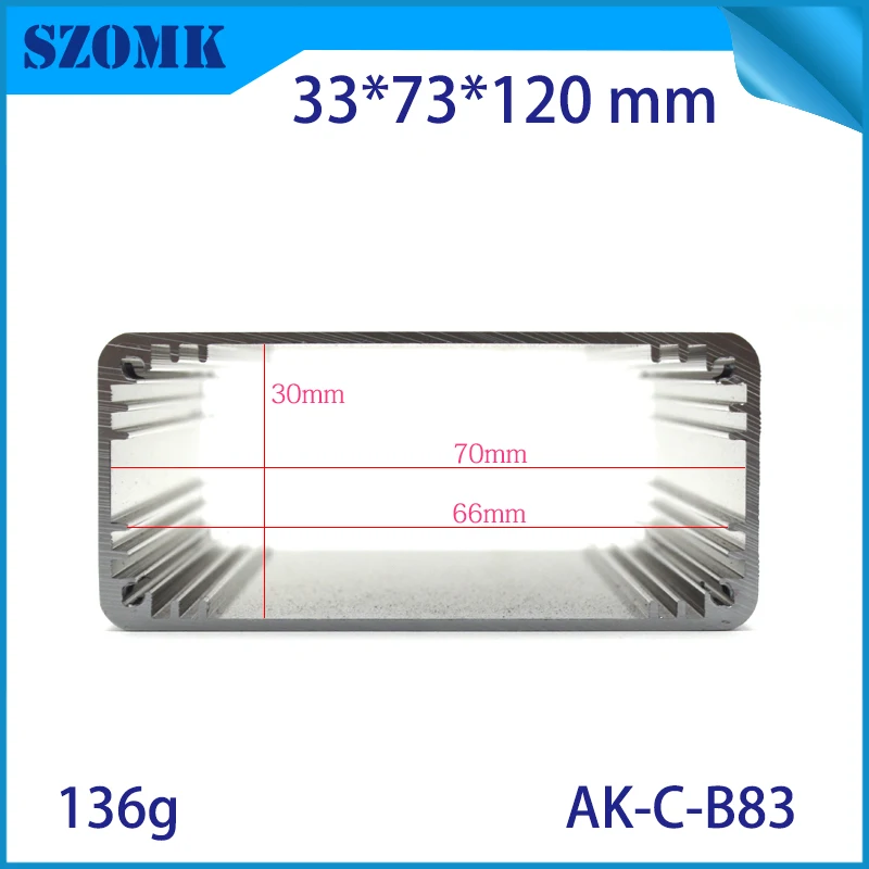 10 шт. алюминиевый экструзионный корпус с пластиковой концевой пластиной 33*73*120 мм