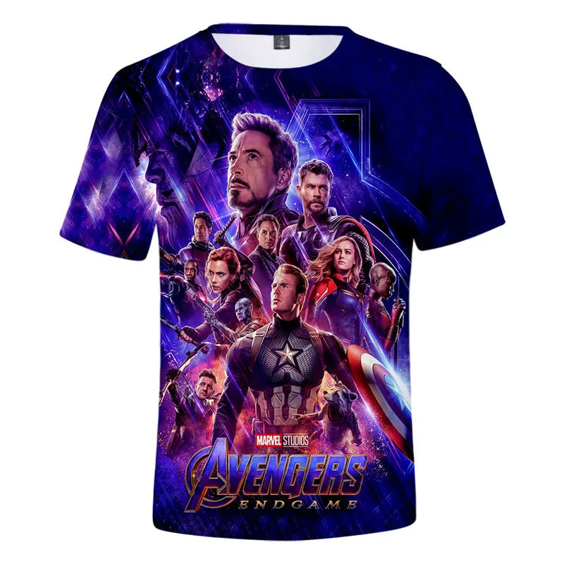 2019 новая футболка Marvel Avengers 4 final с 3d принтом супергероя Америки для косплея