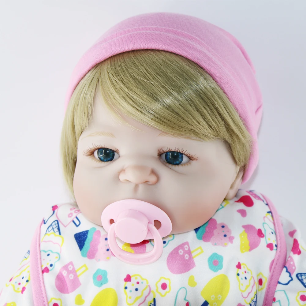 55 см светлые волосы куклы для новорожденных силиконовая кукла принцесса девочек