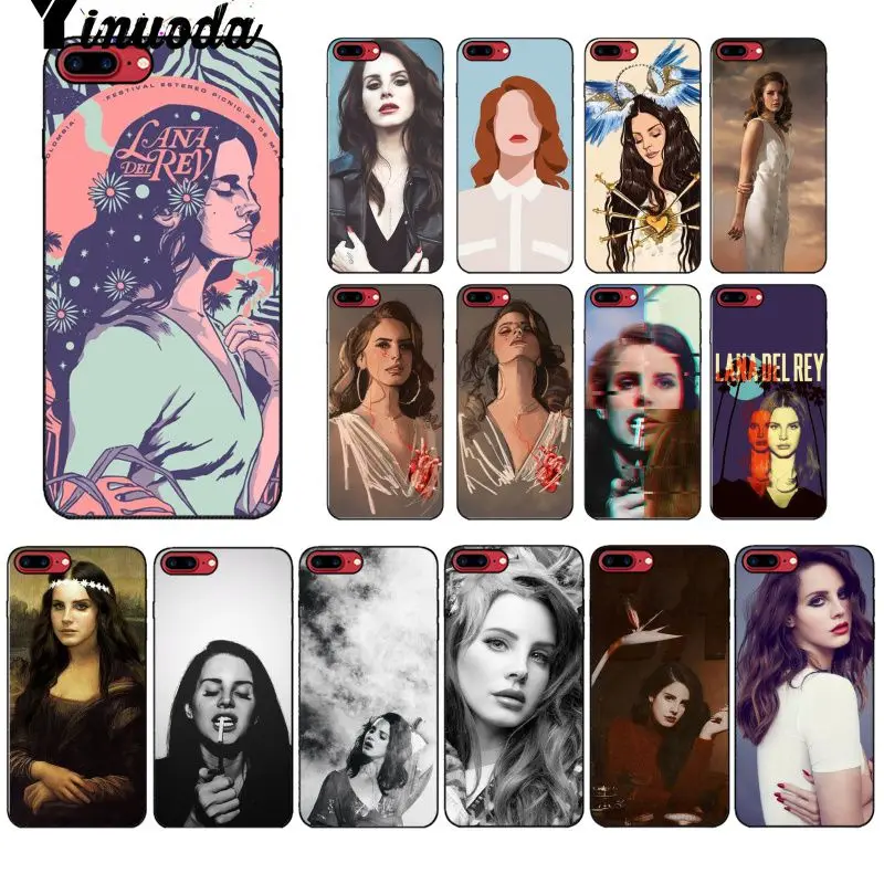 Yinuoda Lana Del Rey ТПУ мягкий силиконовый черный чехол для телефона Apple iPhone 8 7 6 6S Plus X XS MAX 5