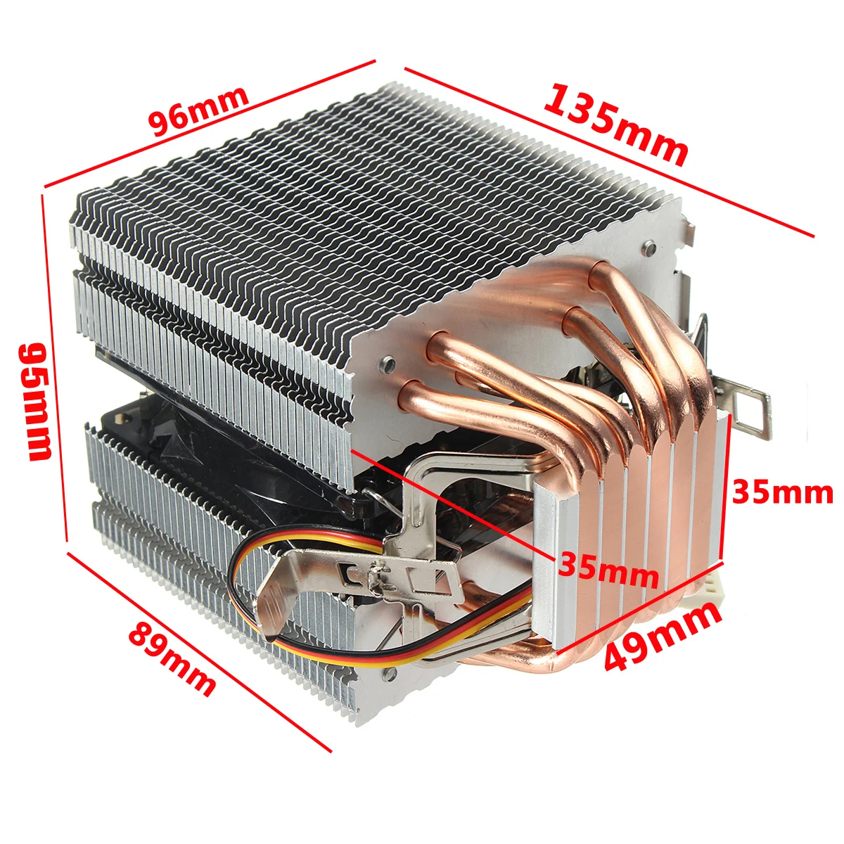 

for Intel LAG 1155 1156 for AMD Socket AM3/AM2 LED Blue Light CPU Fan 6xHeat Pipe Computer 12V 3Pin Cooler Cooling Fan Heat Sink