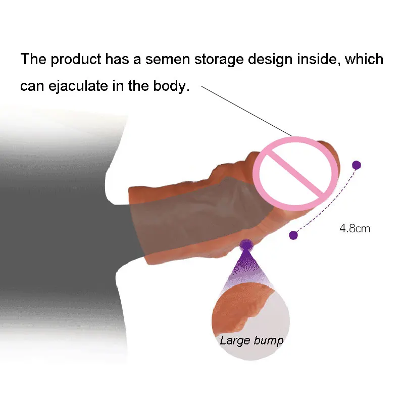 Силиконовый многоразовый презерватив удлинитель для мужского члена