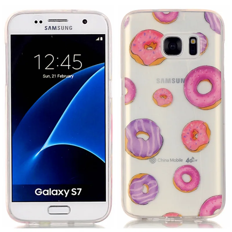Для samsung S 7 G930f силиконовый чехол Цветной прозрачный мягкий ТПУ для задней крышки