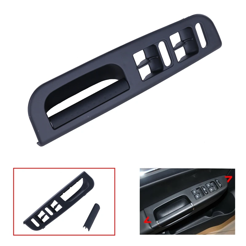 Черный мастер окно переключатель Панель рамка + ручка отделка Набор для Volkswagen VW