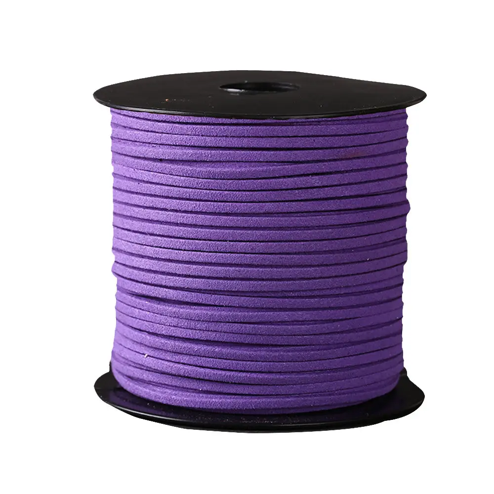Purple 100Yard шнур из искусственной замши бархат веревка кожа шнуры Кружева Одежда Обувь Браслеты из шнуров самодельные Украшения швейная ткань с кисточками и бахромой - Цвет: Purple
