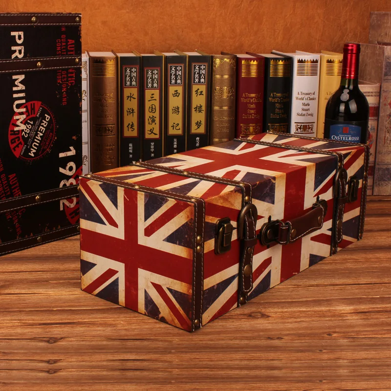 

PU leather Shabby Chic Luggage suitcase Wall Clothing Store Shelves Retro Bar Cafe Shop Window Decoration Q-2