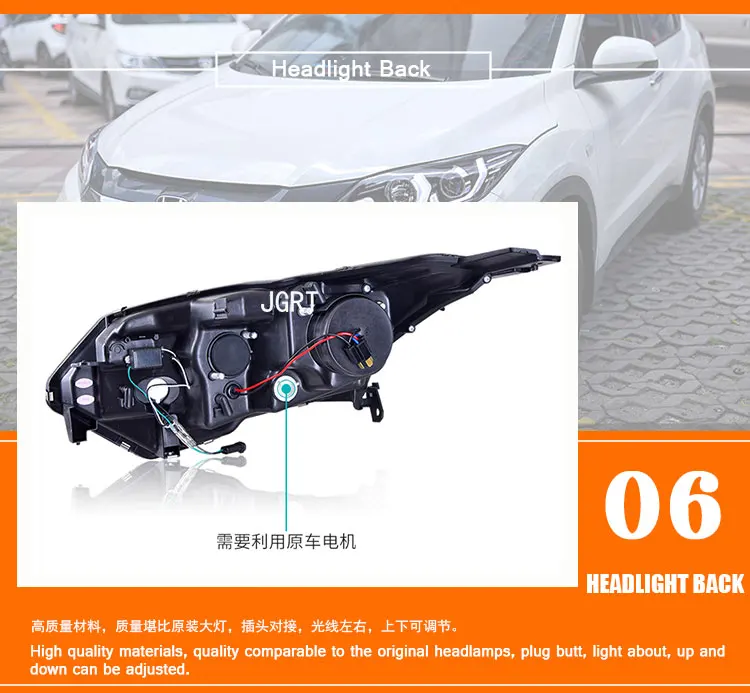 2 шт. светодиодный фары для Honda VEZEL- Автомобильный светодиодный свет двойной ксеноновые линзы автомобильные аксессуары Габаритные огни противотуманный свет