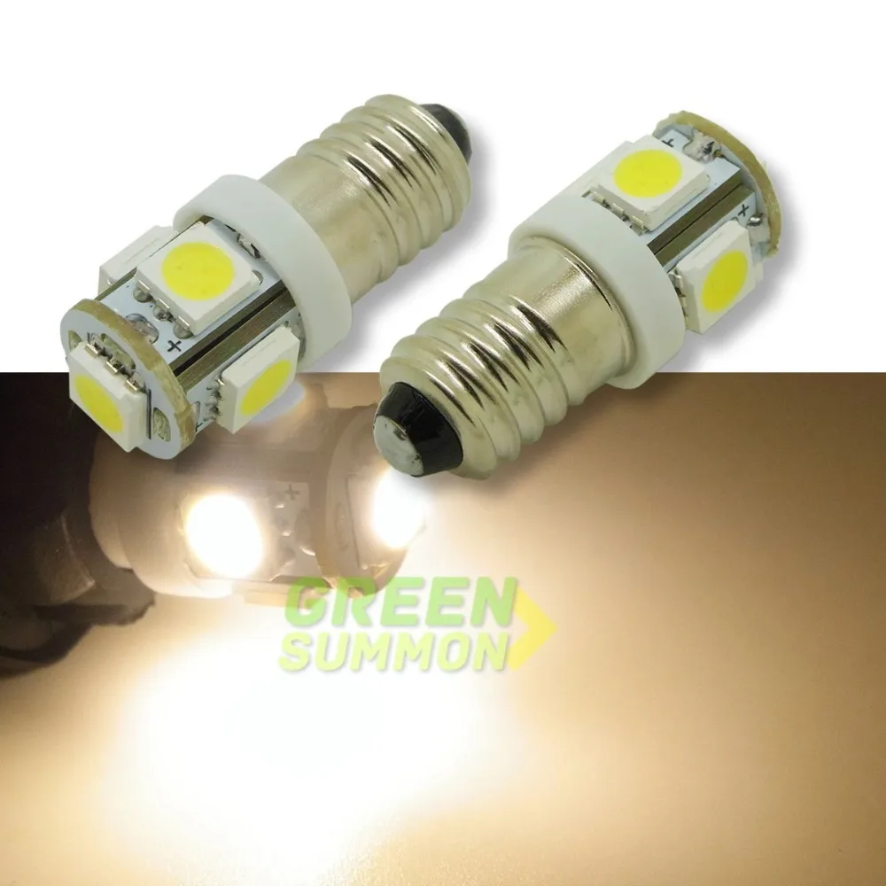 4 шт./лот E10 EY10 T3.25 5 SMD 5050 Светодиодные лампы с теплым белым светом миниатюрные