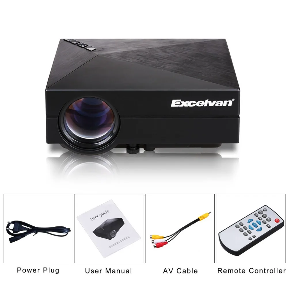 Excelvan GM60 Мини Портативный светодиодный проектор HDMI/VGA/AV/SD вход для видео игры/TV/