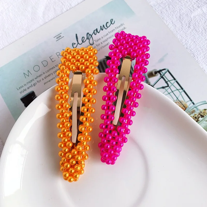 Корейская цветная Модная ретро Заколка для волос с жемчугом сплав цветок циркон