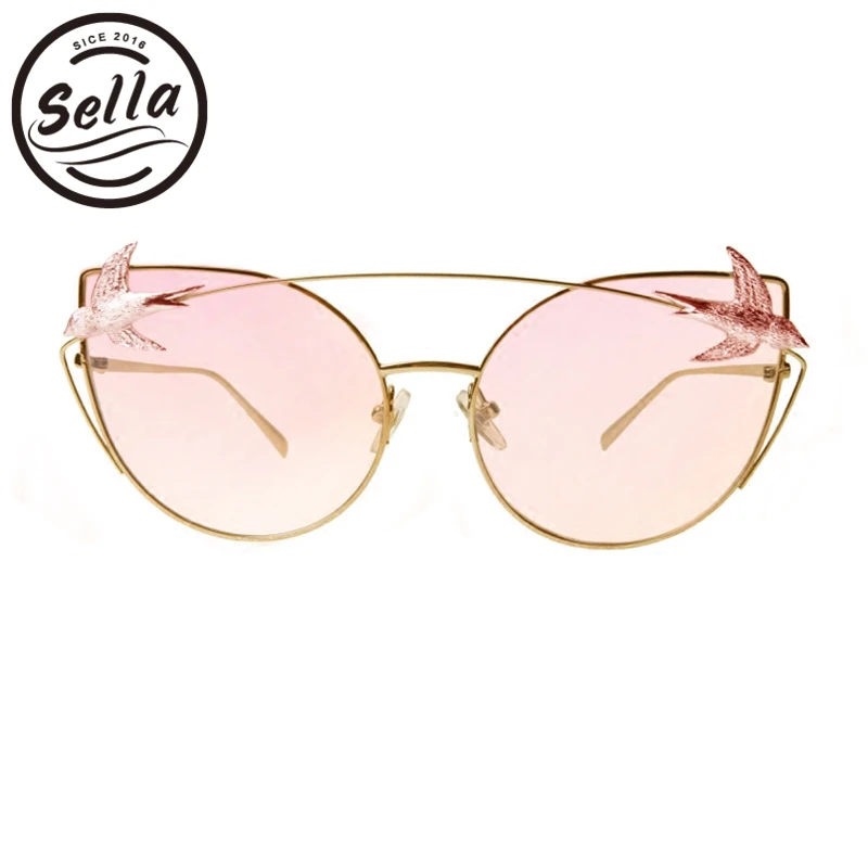 Sella 2018 Новая мода ЛАСТОЧКА украшения Cateye Солнцезащитные очки личность для мужчин