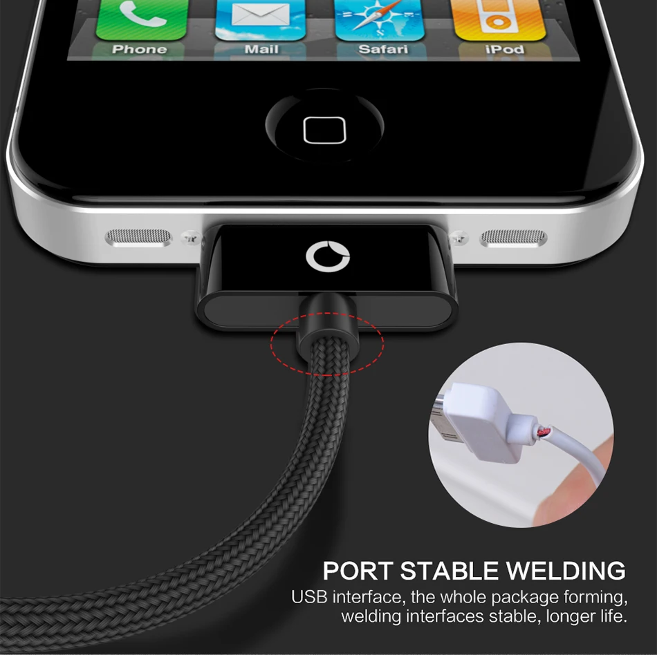 PZOZ для iphone 4 кабель 30 pin быстрое зарядное устройство usb для apple iphone 4s 4 s кабель для зарядки cabe touch части ПОРТ шнур 2 м 4se адаптер