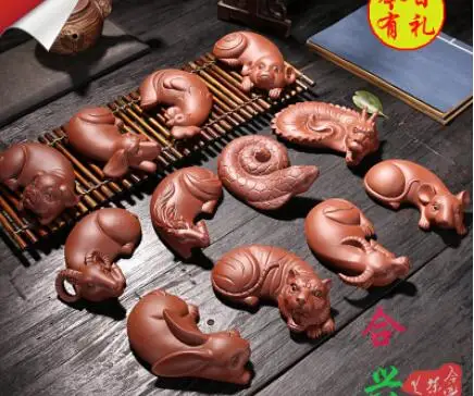 

Декор для домашних животных, фиолетовый песочный чай со знаками Зодиака, дракон, гостиная, свинья, собака, декоративные поделки