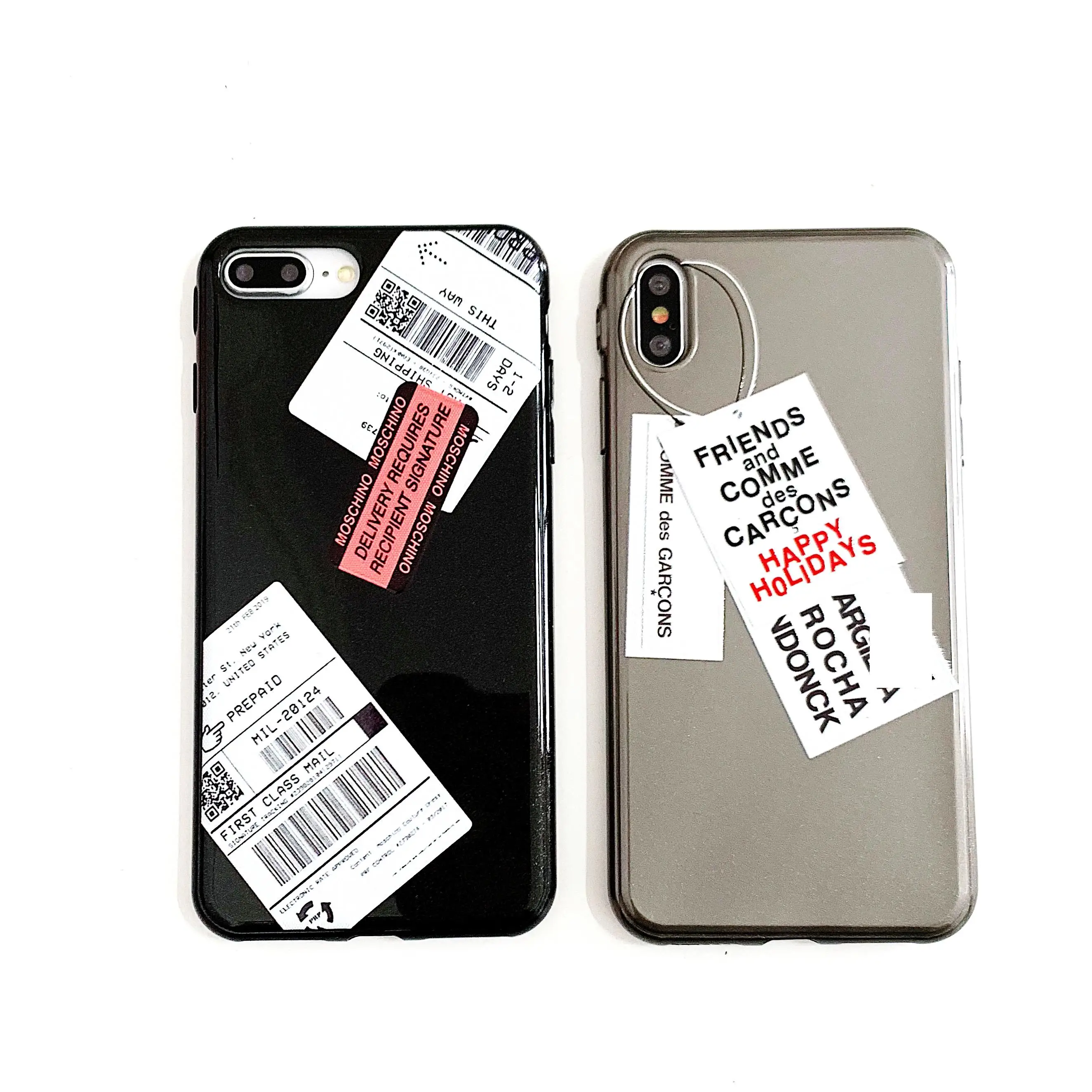 Ins Japan clothes MUJI label мягкий чехол для телефона iphone 7 8 6 6S plus 11 Pro X XR XS MAX матовый Силиконовый чехол для пары девушек
