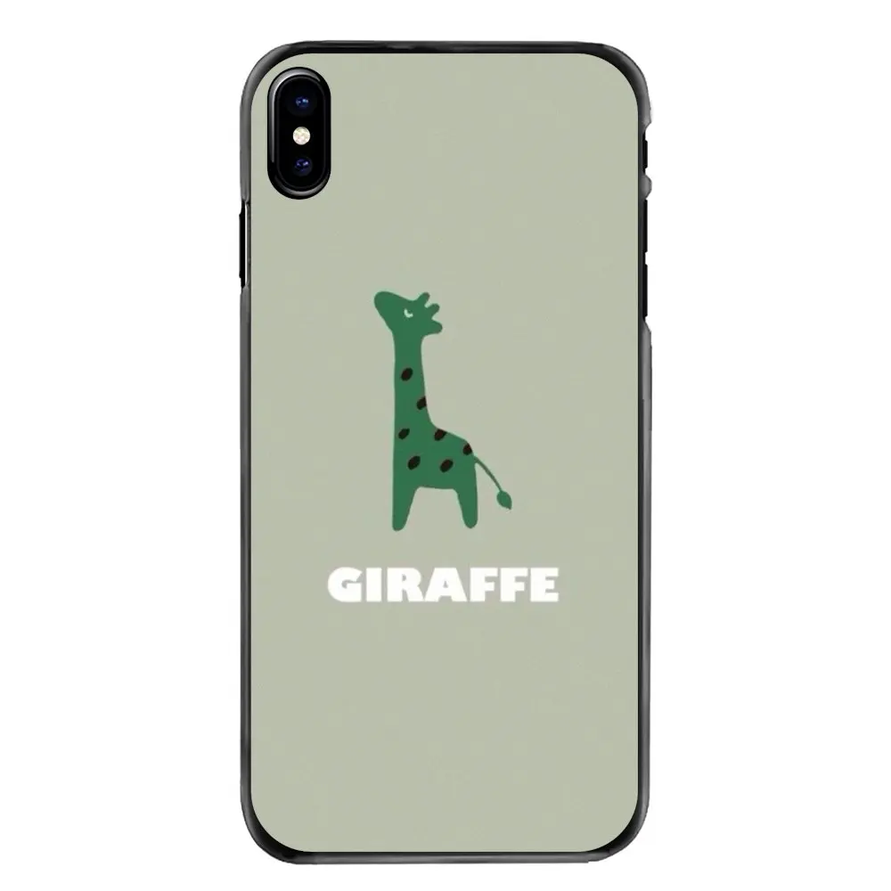 For iPhone 4 4S 5 5S 5C SE 6 6S 7 8 Plus X XR XS Max iPod Touch Cell Phone Cover Yellow Cartoons Giraffe Pattern Art Print |