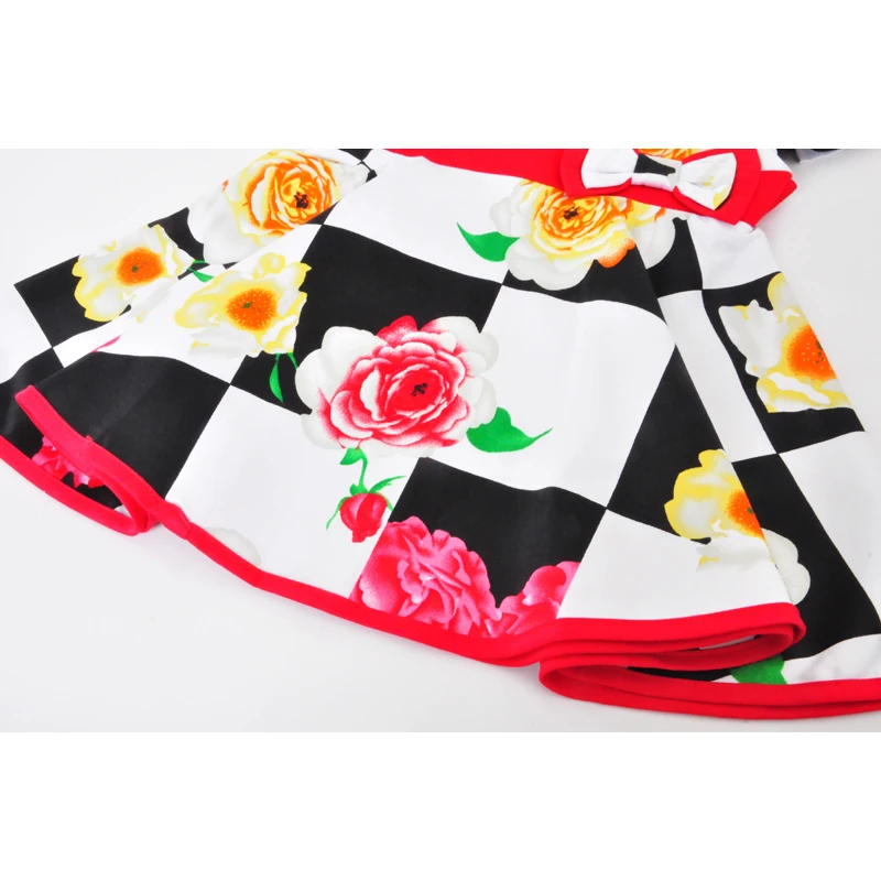 

Summer Girl Dresses Flower Pattern Kids Party Dress Fashion Brand Short-sleeve Girls Clothes Floral Children Dresses Costume