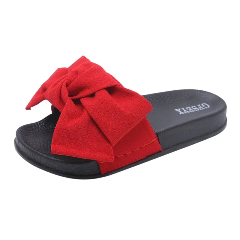 SAGACE/женские летние тапочки с бантом Модные повседневные домашние Пляжная обувь