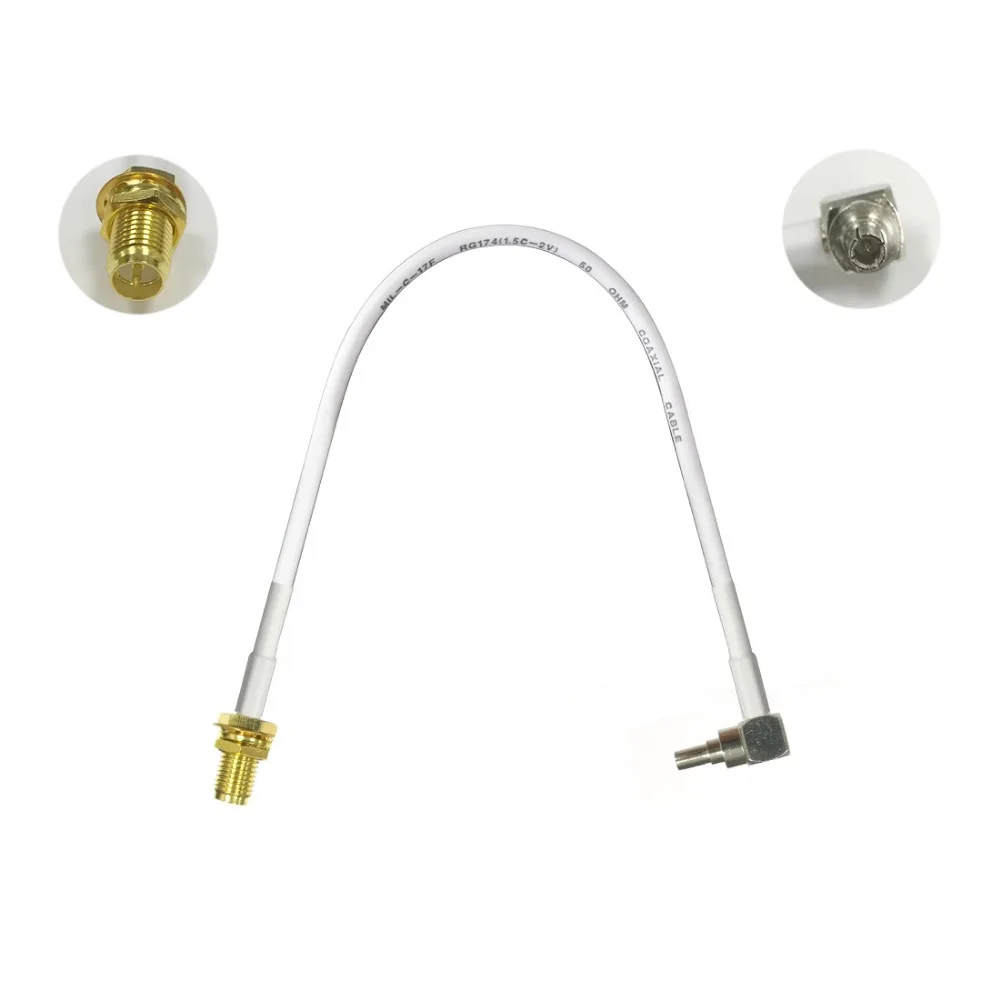 Кабель с обратным разъемом RP SMA female для CRC9 кабель pigtail под прямым углом 3G 4G HUAWEI ZTE USB