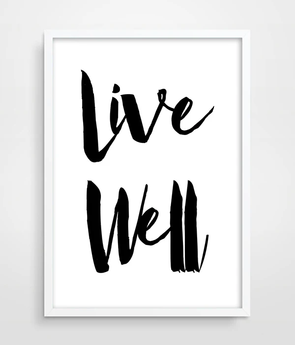 Печать в спальне типографская печать Live Well типографический постер подарочное