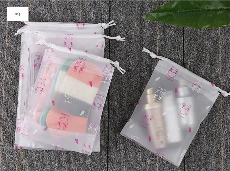 3 размера/набор розовый кролик сумка для хранения на шнурке дорожный макияж чехол