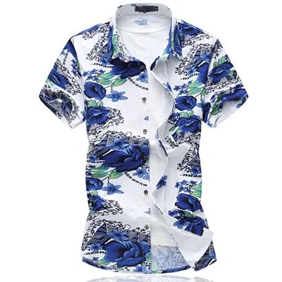 D8817 LONMMY M-6XL, мужская рубашка, платье, Camisa masculina, брендовая одежда, мужские рубашки, облегающие, с коротким рукавом, размера плюс, одежда, лето - Цвет: D8817