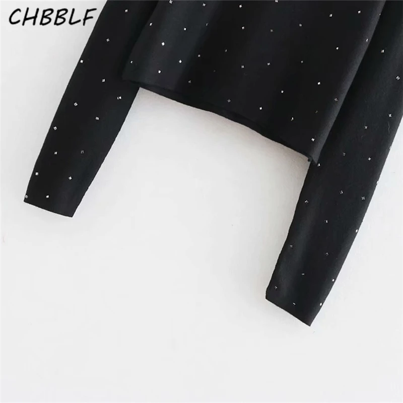 Фото CHBBLF women Rivet decorations knitted sweaters long sleeve pullovers vintage female casual chic top BGB8565 Женская одежда CHBBLF women Rivet decorations knitted sweaters long sleeve pullovers vintage female casual chic top BGB8565 Женская одежда