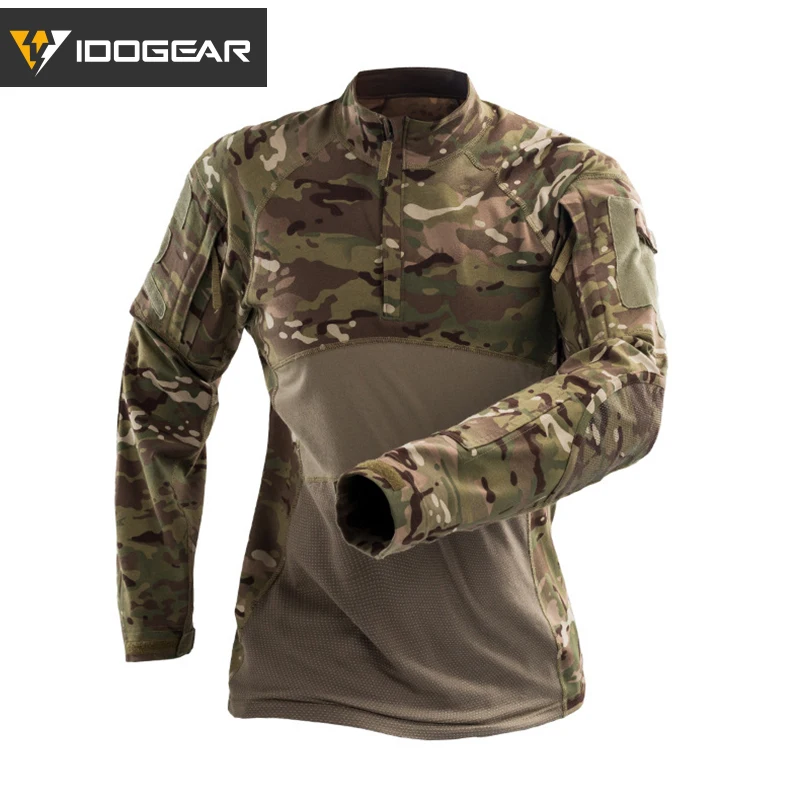 MultiCam IDOGEAR, тактическая рубашка, длинный рукав, топ, камуфляж, страйкбол, Спорт на открытом воздухе, боевая рубашка, черный, Мультикам, камуфляж, 3105 - Цвет: MultiCam