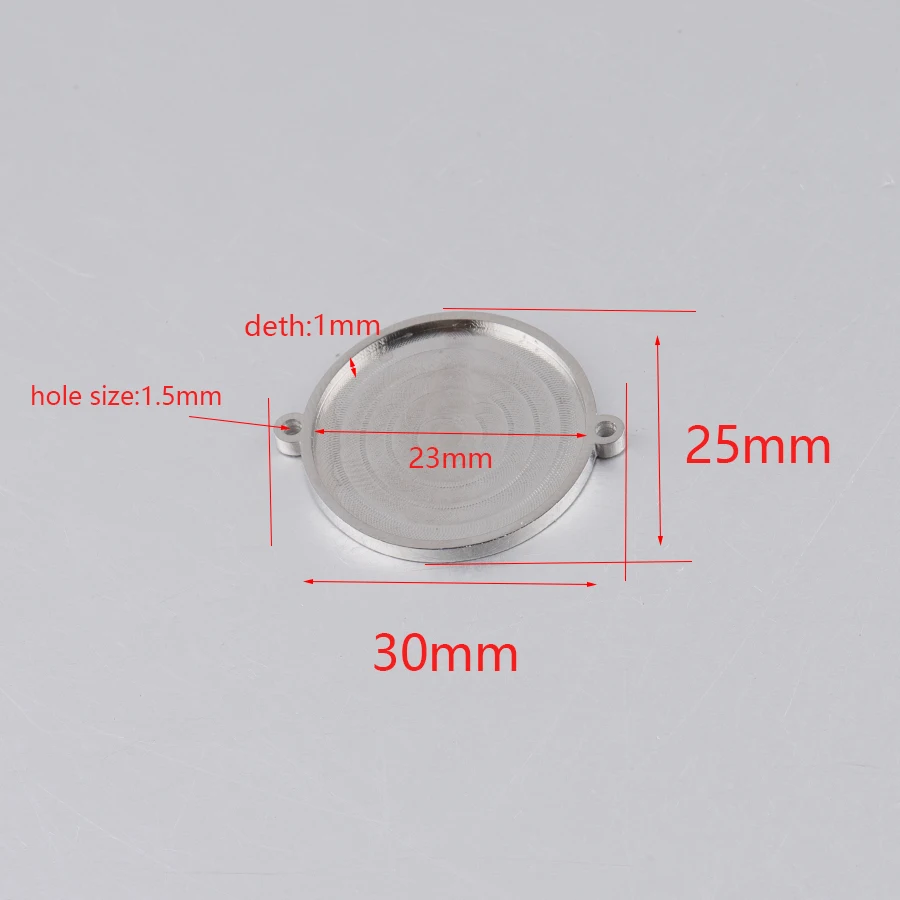 Fnixtar Mirror Polished Stainless Steel Round Groove Charms Connectors For DIY Jewerly Making 25*30mm 20Piece/lot | Украшения и
