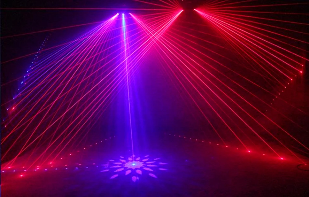 Лазерный светильник с 6 объективами DMX RGB, полноцветные линии, луч с узорами, лазерный домашний, вечерние, DJ, KTV проектор, отличные эффекты, сценический светильник s