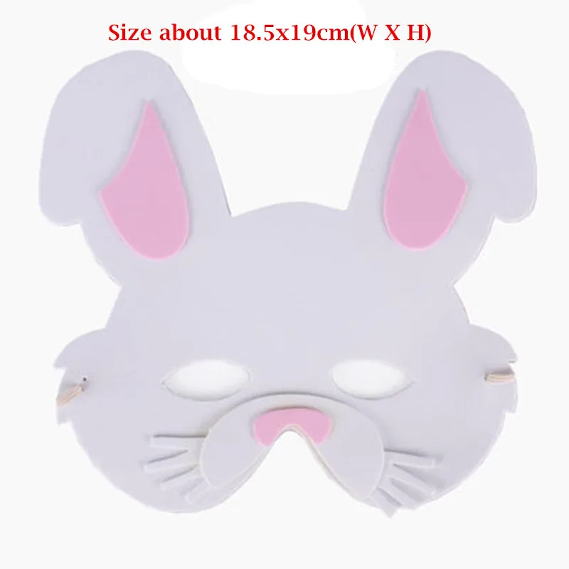 white rabbit Мультфильм животных Маска из ЭВА дети мальчик девочка этап Perofrmance вечерние животные маски в виде шляп платье на день рождения декор Хэллоуин - Цвет: white rabbit