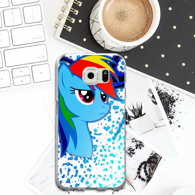 Slim Soft Mobile Phone Bags Cases for Samsung Galaxy S2 S4 S5 S6 S7 S8 S9 Edge Plus Note 2 3 4 5 8 Pink My Little Pony Rainbow |