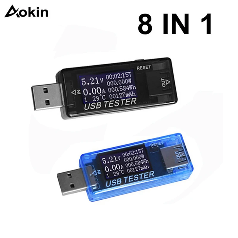 Вольтметр 8 в 1 QC2.0 3 0 4 30 электрическая мощность USB тестер напряжения измеритель