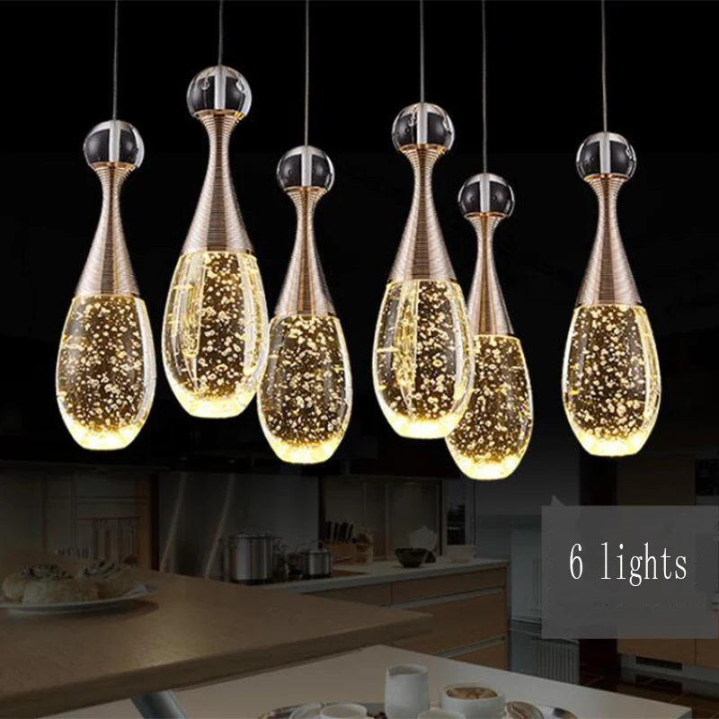 Модная Хрустальная Светодиодная лампа с пузырьками 2017 подвесной светильник в