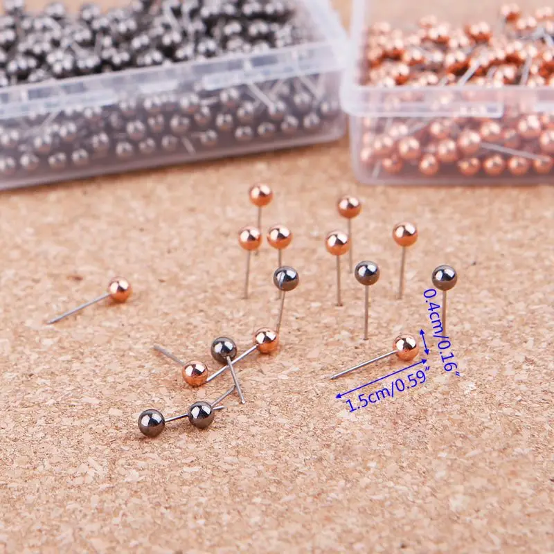 

400pcs Round Plastic Head Steel Point Push Pins Map Thumb Tacks Pin Office School Supplies