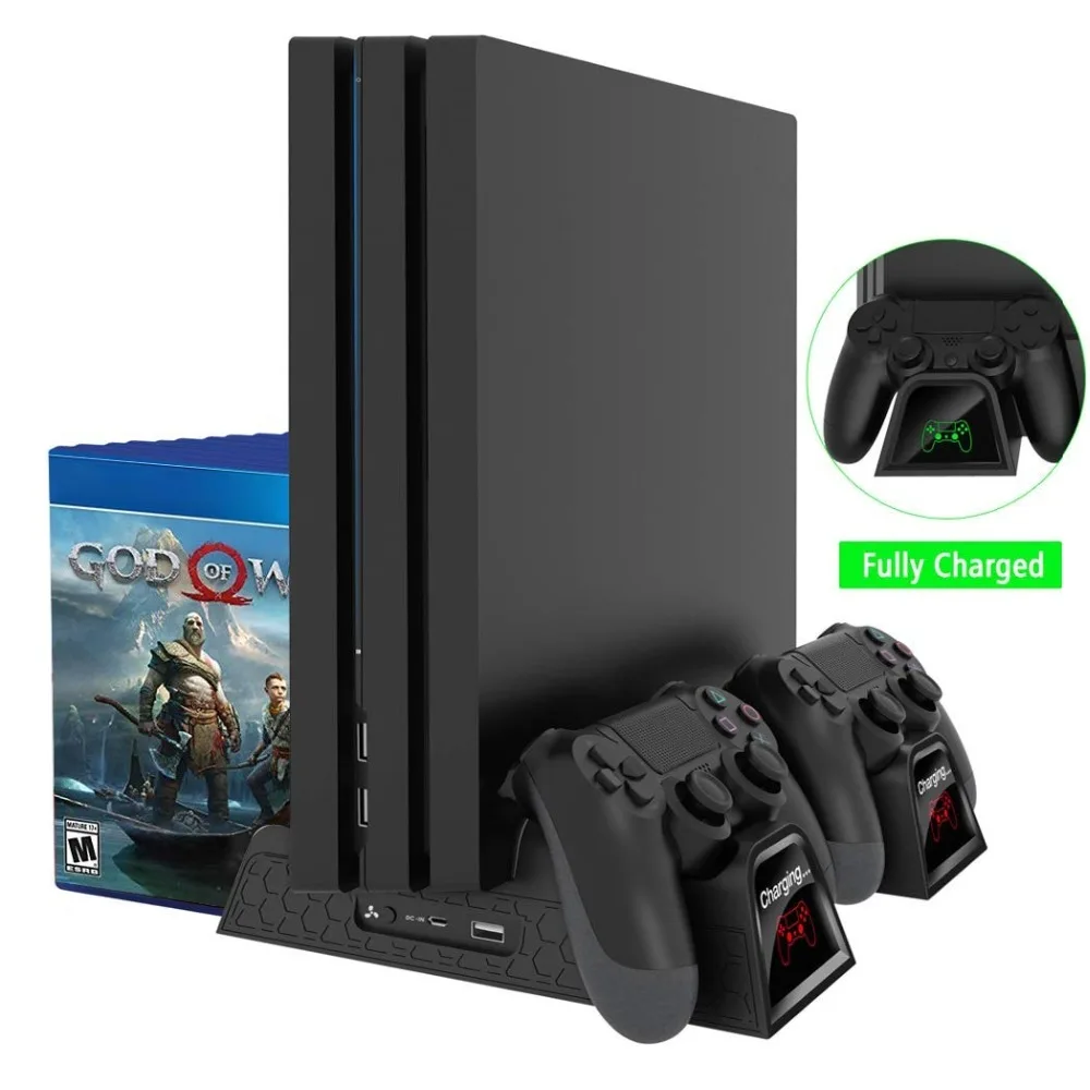 Вертикальная подставка для PS4/PS4 Slim/PS4 PRO охлаждающий вентилятор зарядное