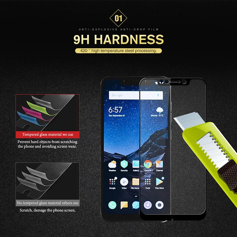 Для Xiaomi Mi 9 8 SE A2 Lite A1 закаленное стекло Xiomi Pocophone F1 Защита экрана для 6 Play Max 3