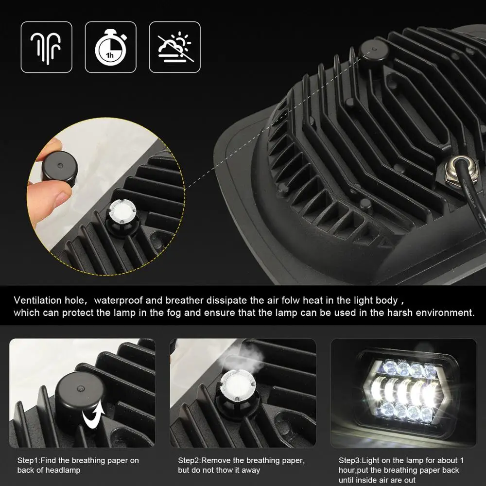 300W 7X6 5X7 светодиодный фары со стрелкой Белый DRL желтый сигнал поворота для Jeep Wrangler