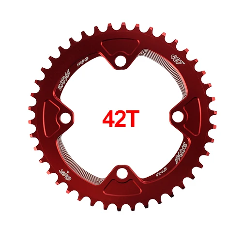 42T Round Red EKFan 104BCD цепь 38 T/40 T/42 T/44 T/46 T/48 T/50 T/52 T круглая ведущая звездочка велосипеда 7075-T6 MTB велосипед круг шатунная пластина - Цвет: 42T Round Red