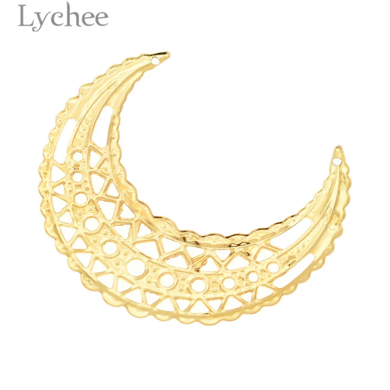 Lychee Life 20 шт. металлические филигранные цветы в форме Луны полые украшения для