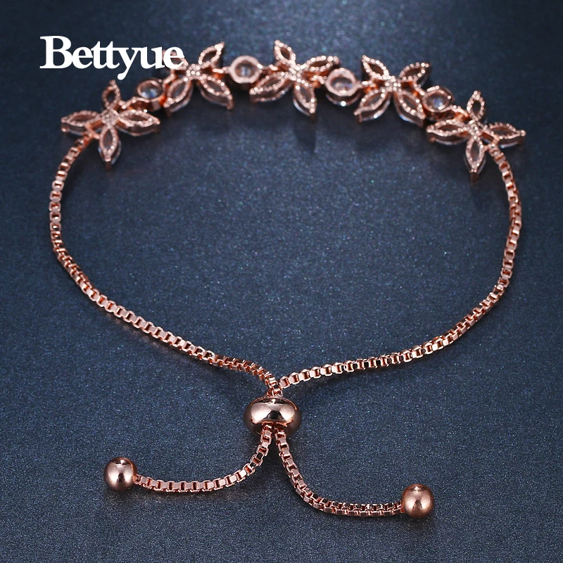 Bettyue модные нежные Новое поступление Блестящий Регулируемый размер браслета 3 цвета браслеты цепь CZ ювелирные изделия для женщин вечерние подарок