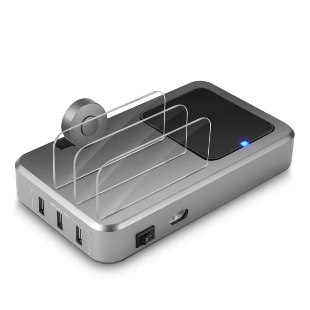 Desktop с несколькими usb-портами Зарядное устройство беспроводной зарядный блок 10 W Qi Quick Charge 3,0 Fast Зарядное устройство Apple Watch Зарядное устройство Подставка Dock
