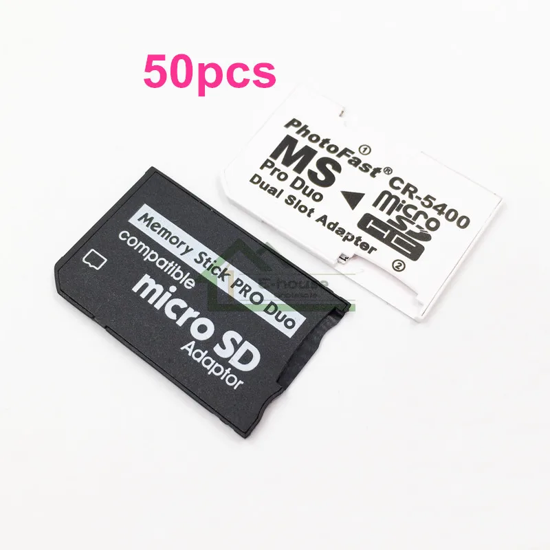 [50 шт./лот] Один и два слота кард-ридер Micro SD SDHC TF для MS Memory Stick Pro Duo Reader для psp Card Adapter