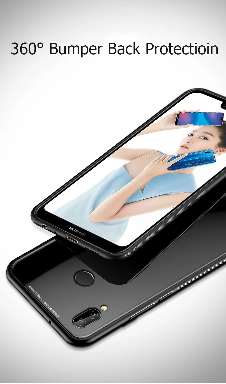 Для Xiaomi Redmi Note 7 чехол Роскошный Глянцевый закаленное стекло Мягкий Силиконовый противоударный чехол для телефона Xiomi Redmi Note 7 Note7 Pro 7S