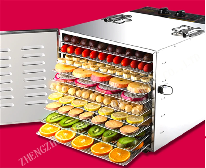 Коммерческий 10 лоток из нержавеющей стали еда дерзкий фрукты осушитель 1000 Вт