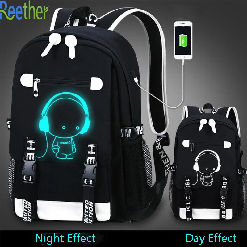 Сетчатый школьный рюкзак Светящиеся в темноте студенческие рюкзаки сумка для